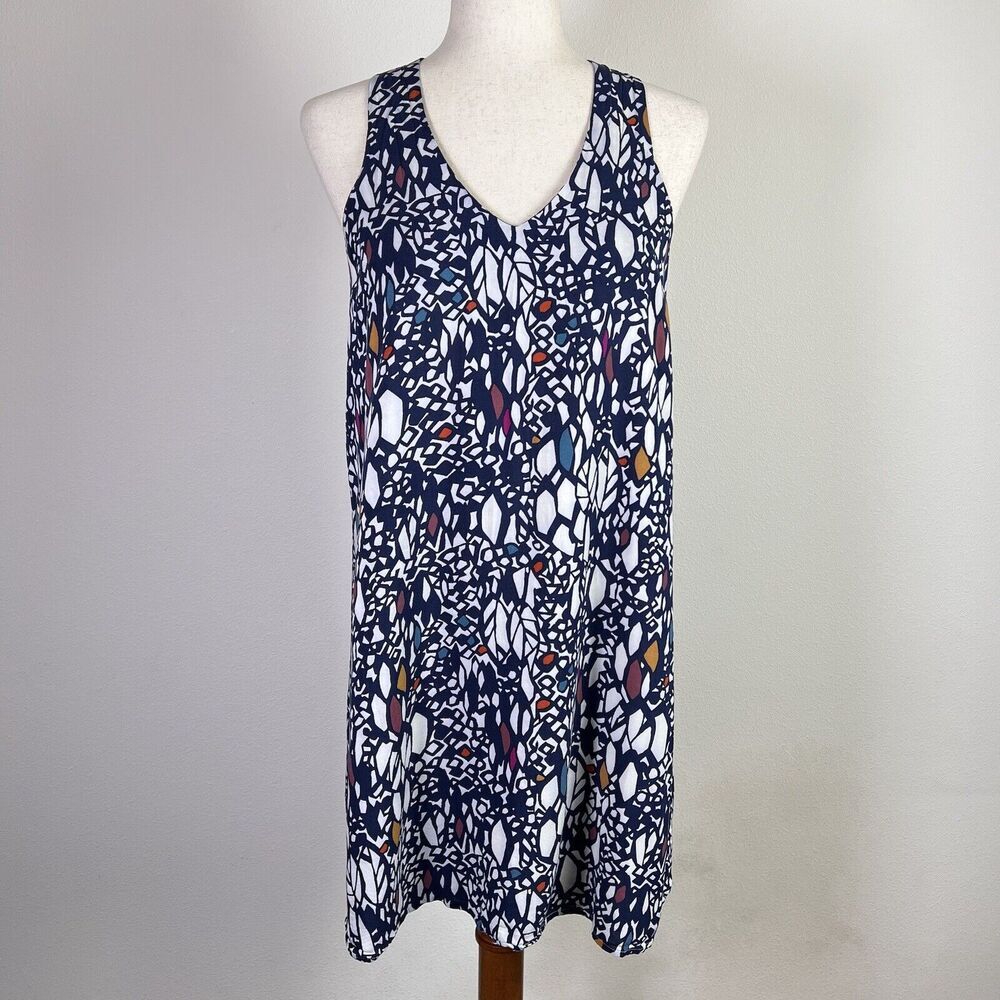 Anthropologie Edme and Esyllte Dress Size Small Blue Tank Cross Back Boho Beach